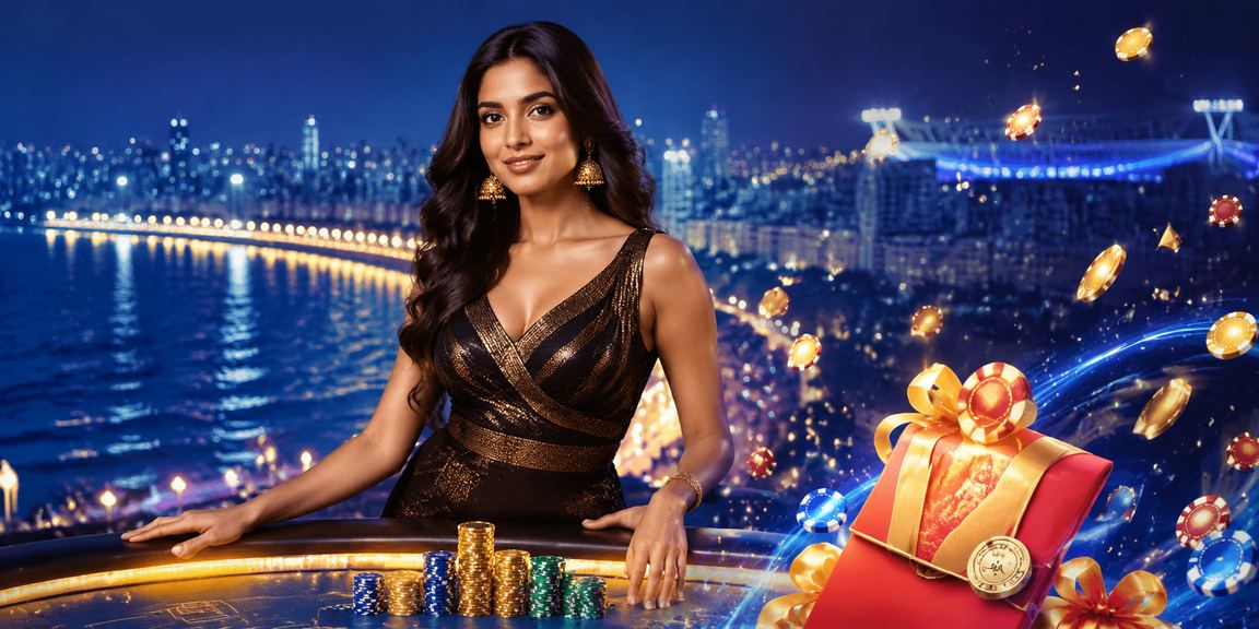 Scenic view of Mumbai Marine Drive at night with festive red envelope decorations